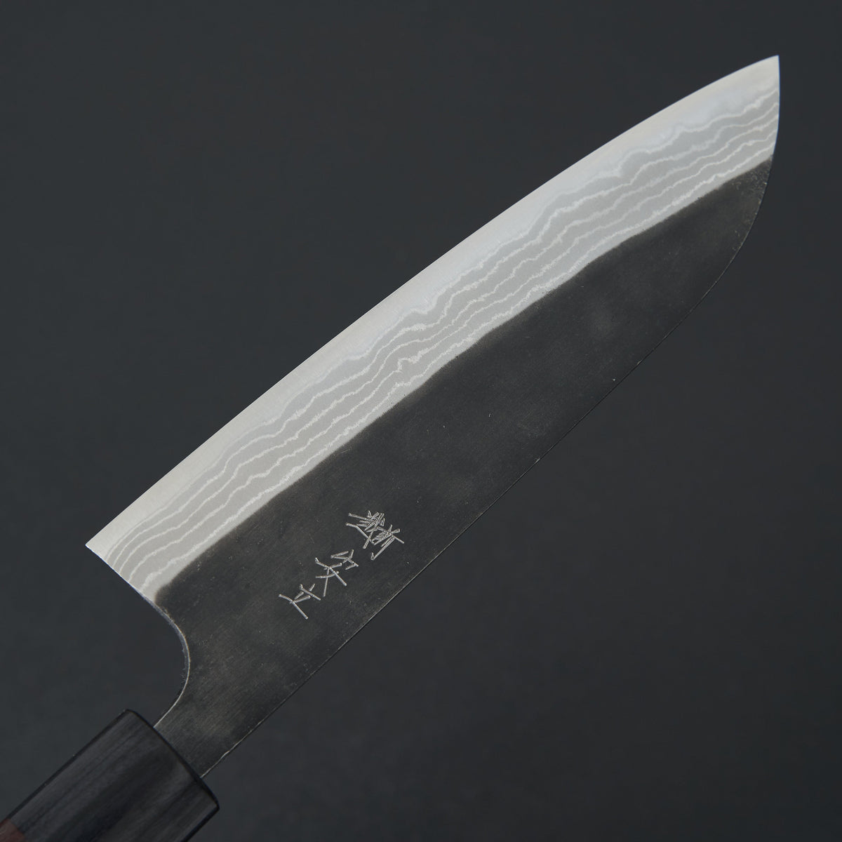 Katsushige Anryu Kurouchi Damascus White #2 Santoku 165mm