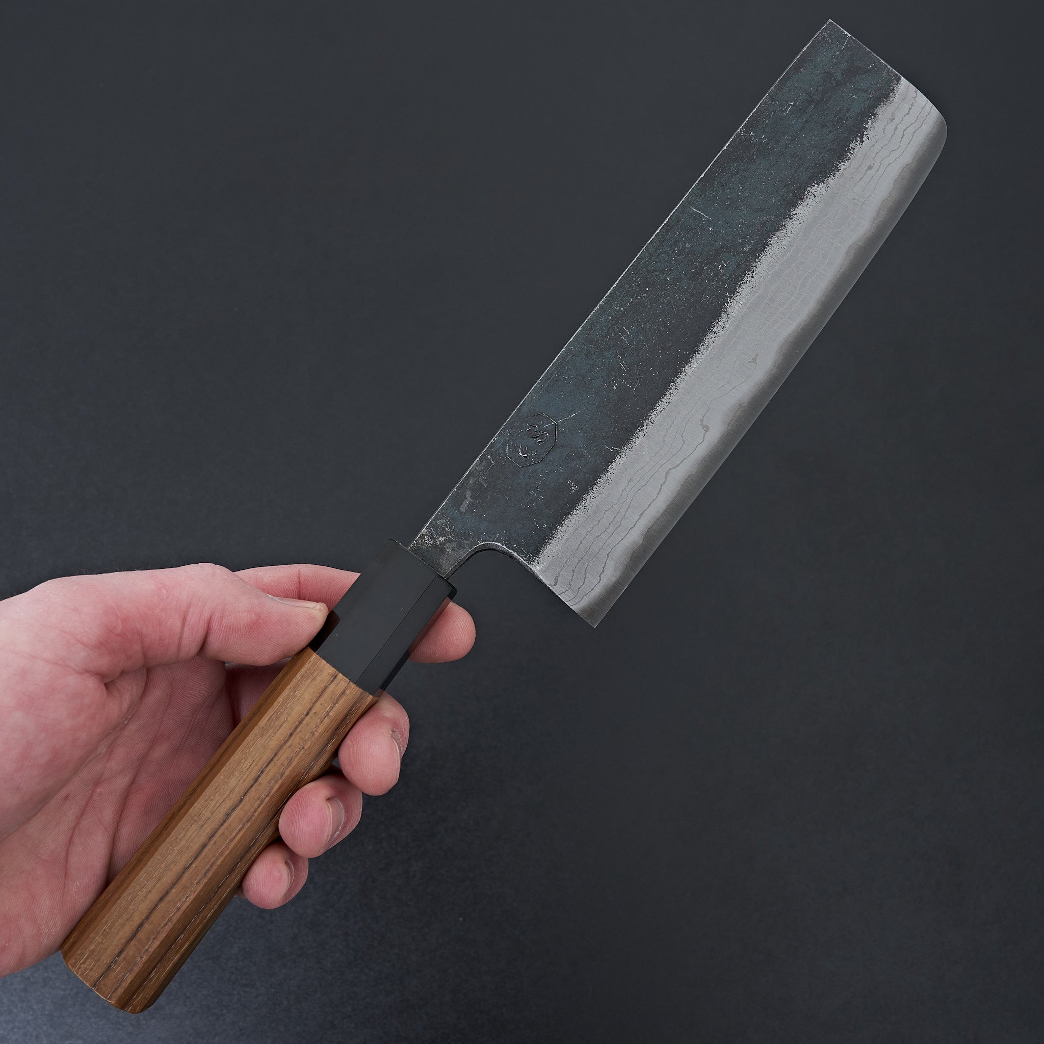 Kumokage Blue #2 Kurouchi Damascus Nakiri 165mm