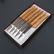 Le Thiers Campagne Olivewood 6 Piece Table Knife Set-Knife-K Sabatier-Carbon Knife Co