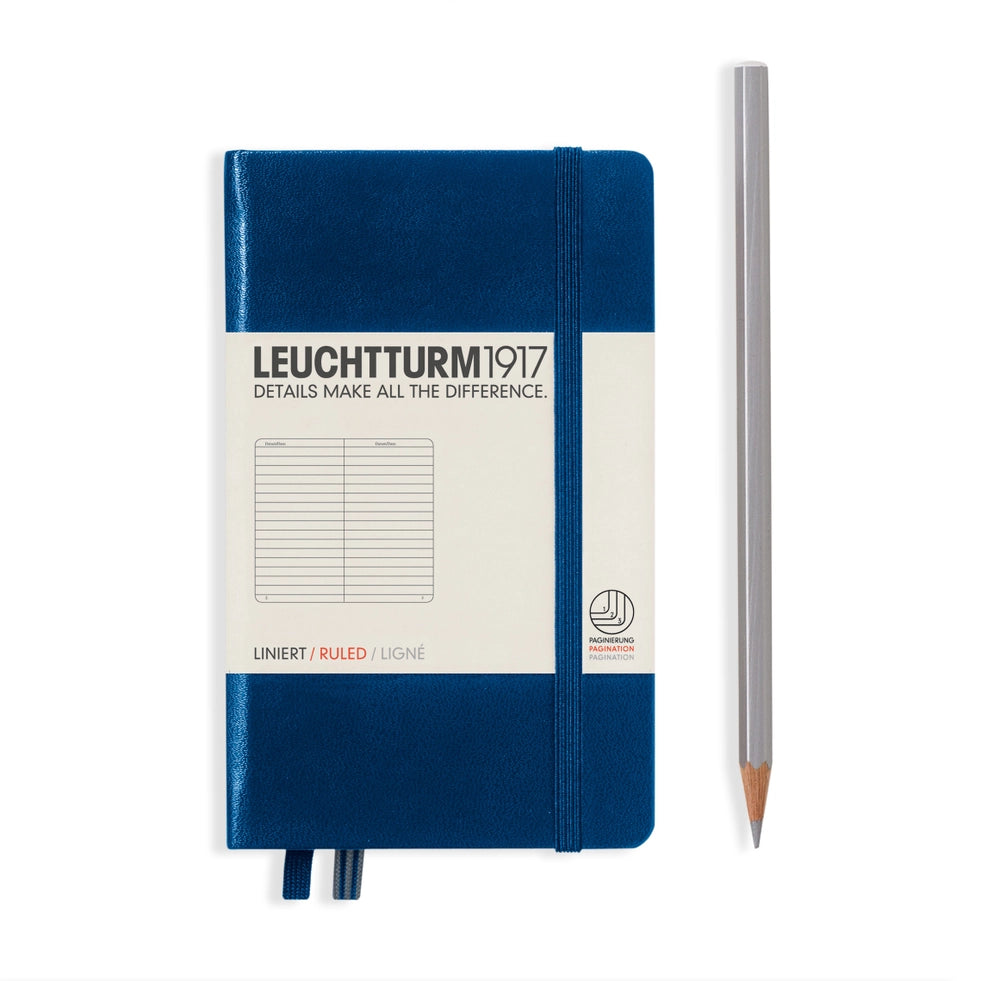 Leuchtturm1917 Hardcover Ruled - Pocket (A6) - Navy-Books-LEUCHTTURM1917-Carbon Knife Co