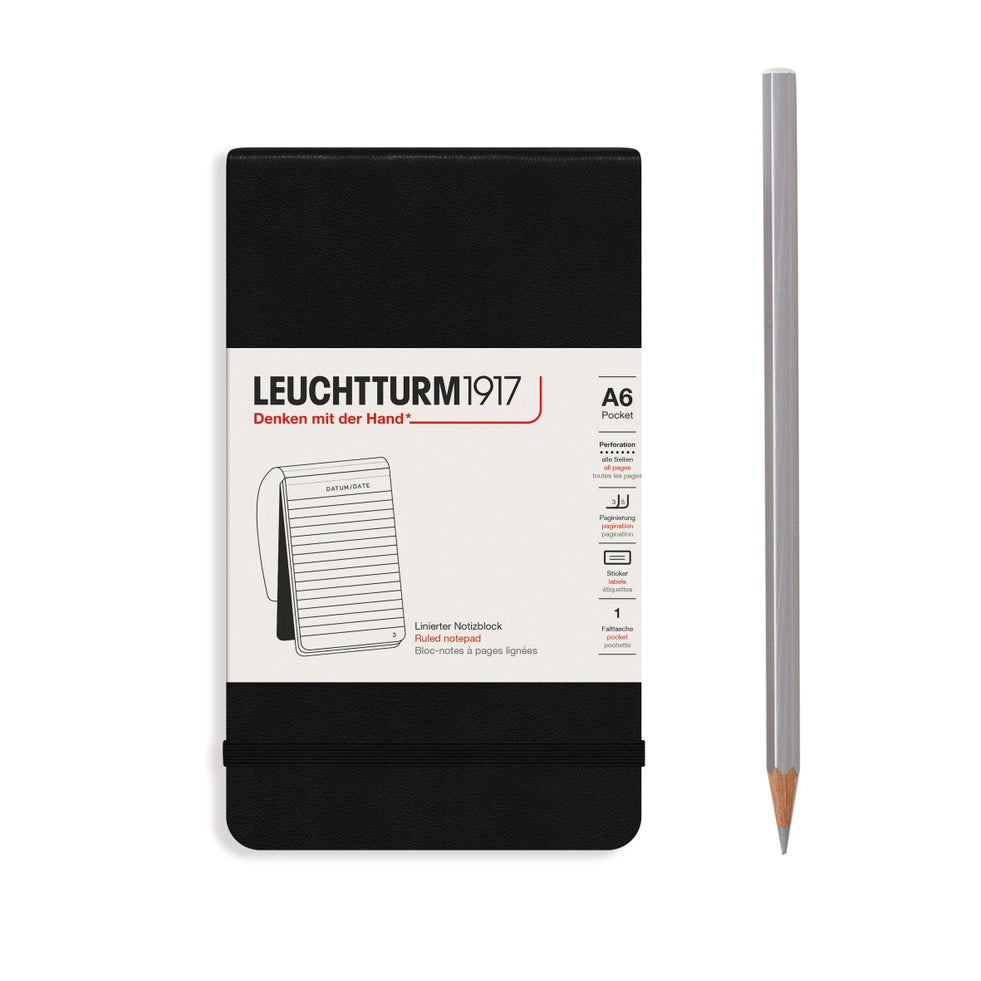 Leuchtturm1917 Notepad Squared - Pocket (A6) - Black-Books-LEUCHTTURM1917-Carbon Knife Co