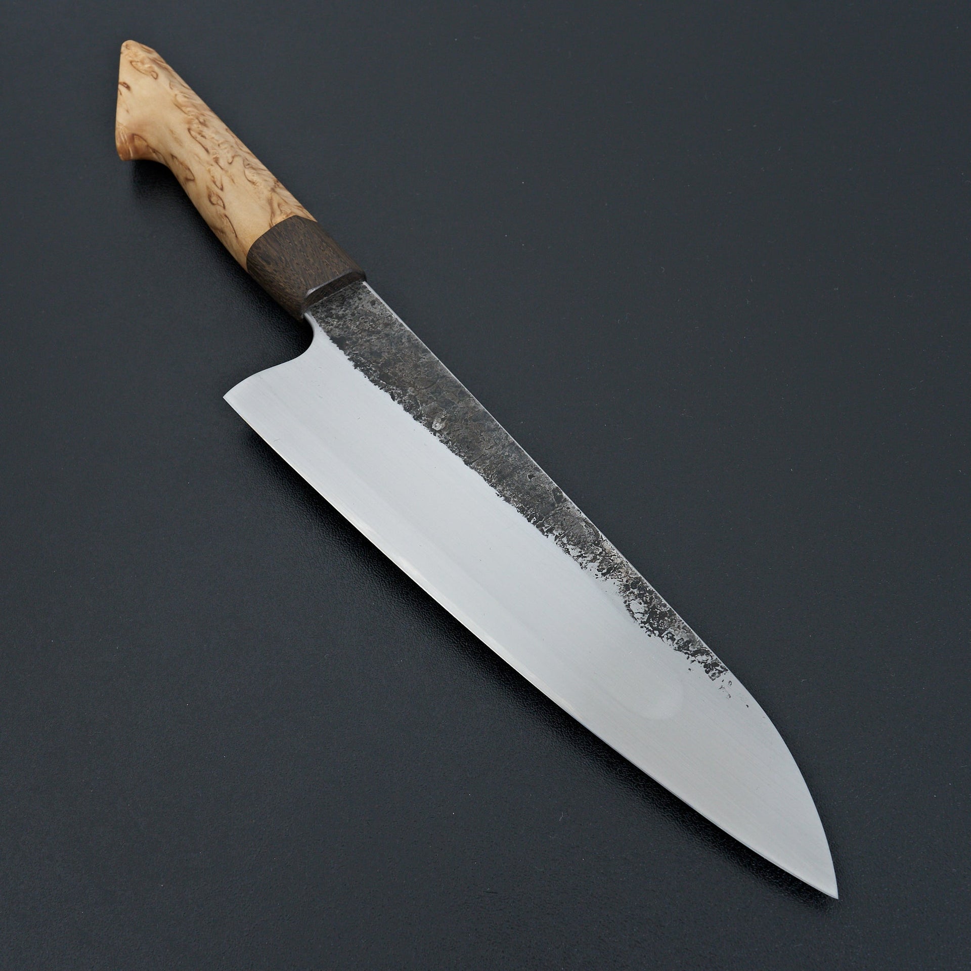 Lew Griffin S-Grind Curly Birch Gyuto 225mm-Knife-Lew Griffin-Carbon Knife Co