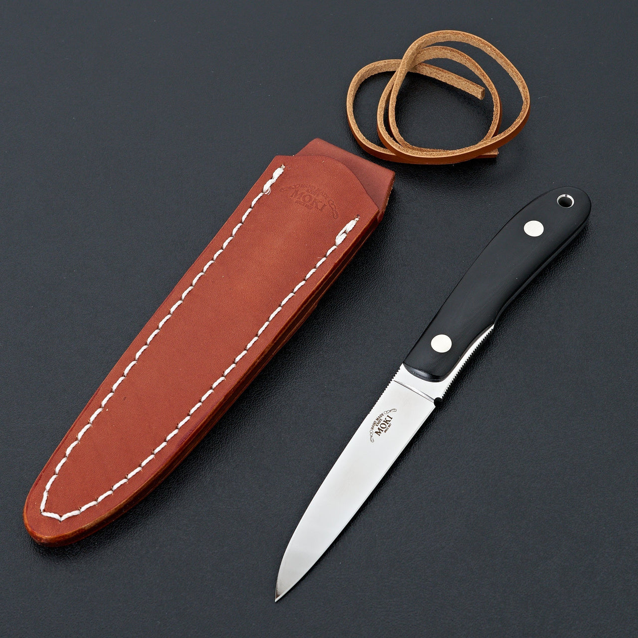 MOKI Banff Fixed Blade Linen Micarta Handle (Long)-Knife-Carbon Knife Co-Carbon Knife Co