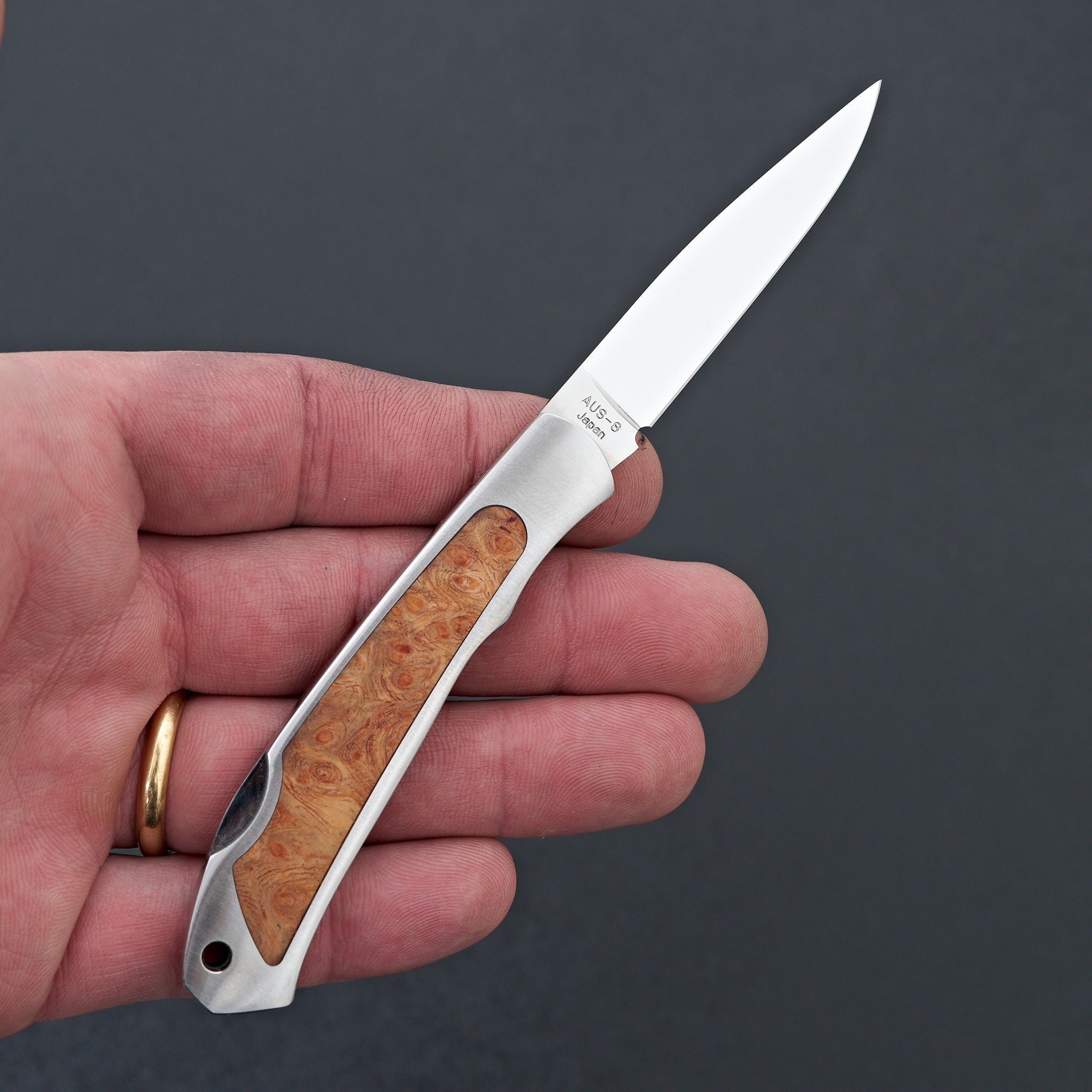 モキナイフ MOKI KNIFE キタキツネ カリン 花梨の瘤 MOKI-Kita-Kitsune-Folding-