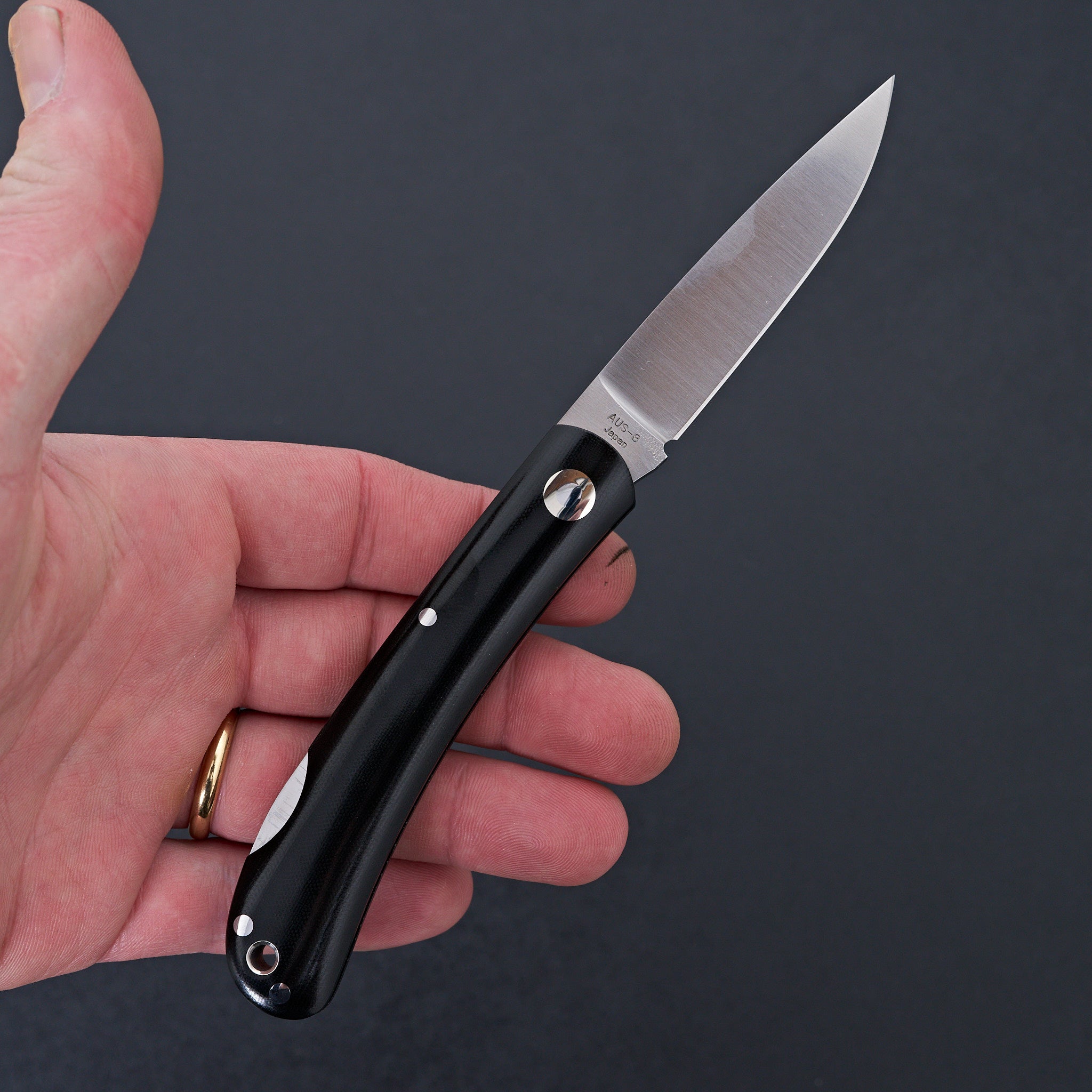 MOKI Shima Owl Folding Knife Linen Micarta Handle (Large)