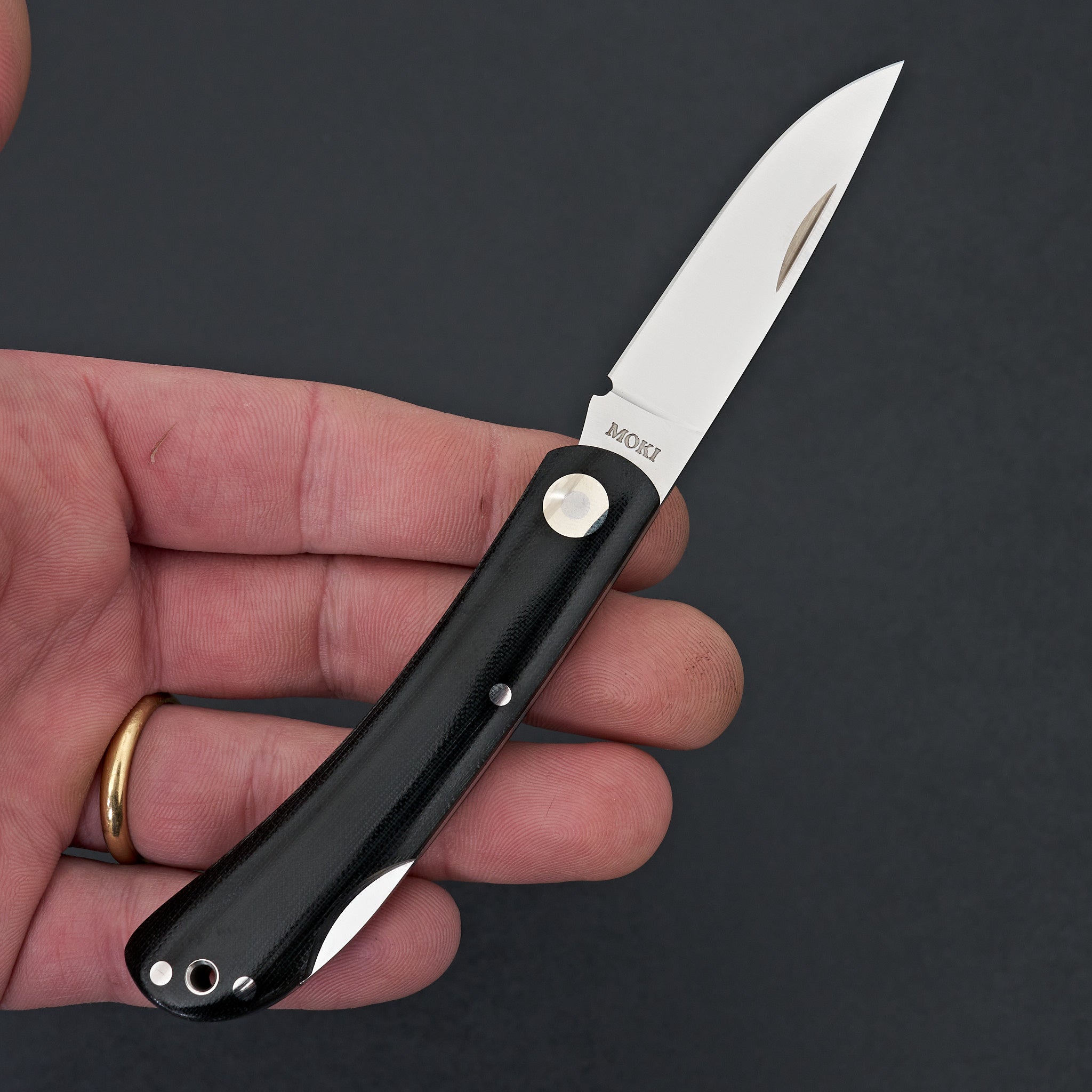 MOKI Shima Owl Folding Knife Linen Micarta Handle (Medium)
