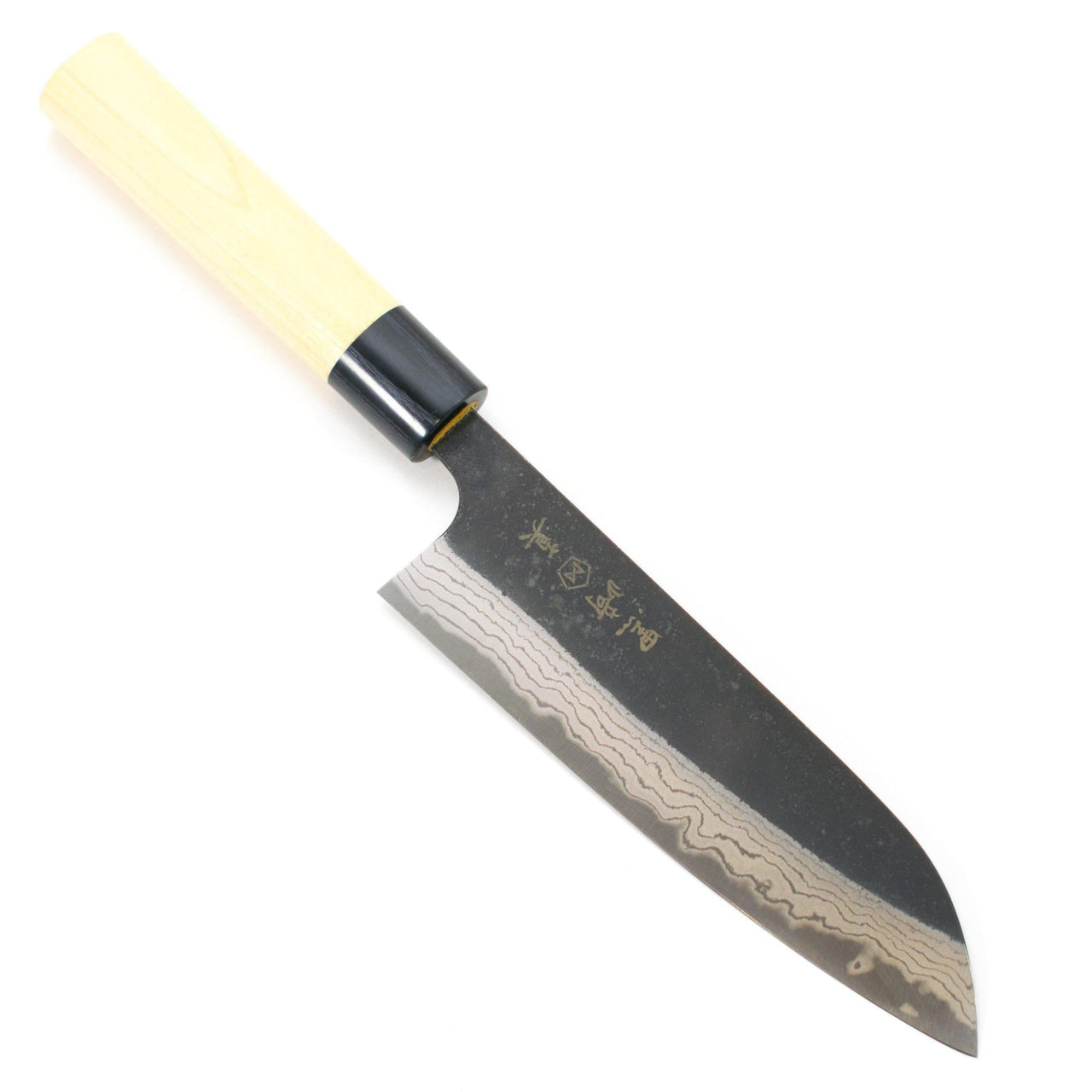 Makoto Damascus White #2 Santoku 170mm-Knife-Makoto-Carbon Knife Co