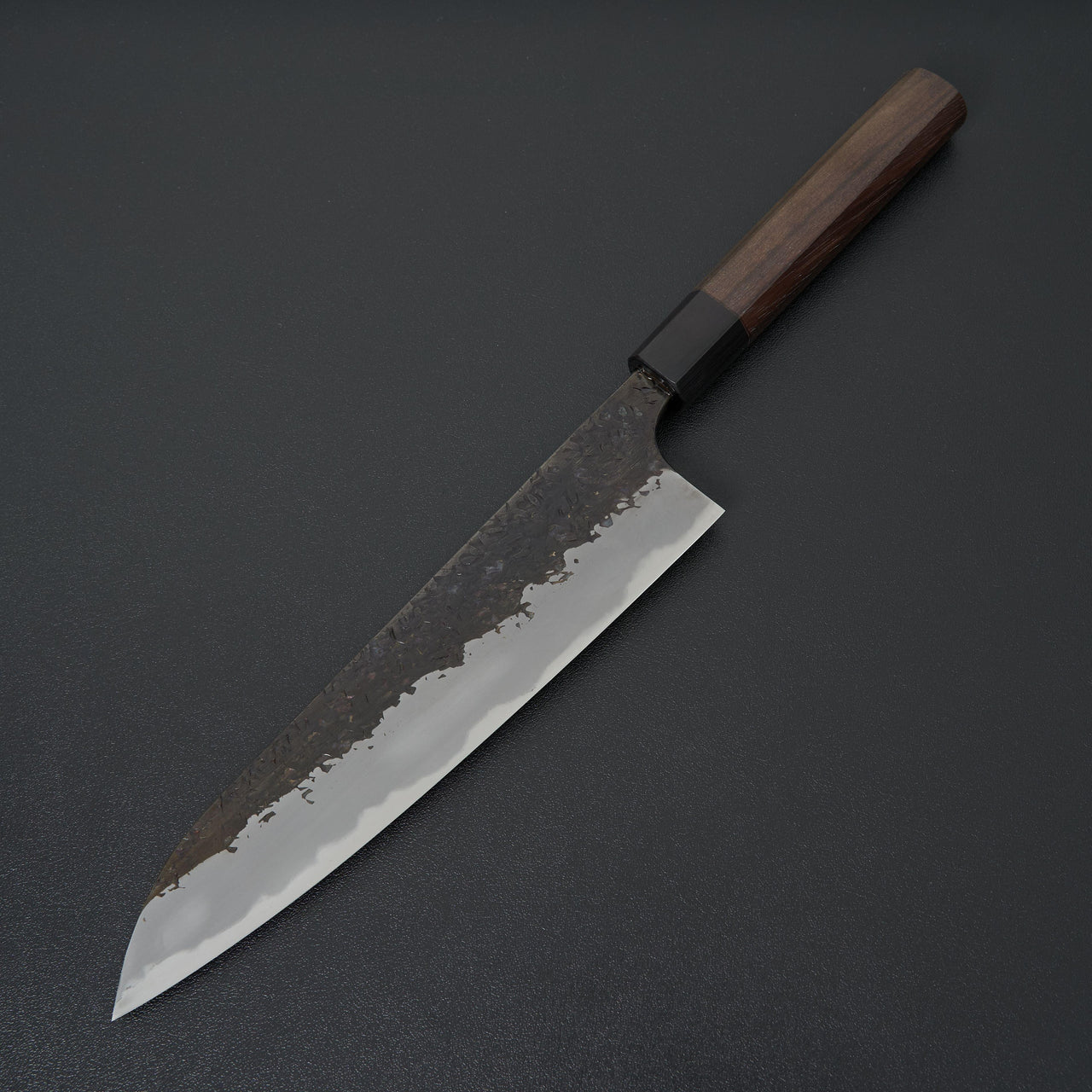 Manaka Hamono Kisuke Blue #1 Kurouchi Tsuchime Gyuto 210mm-Knife-Manaka Hamono-Carbon Knife Co