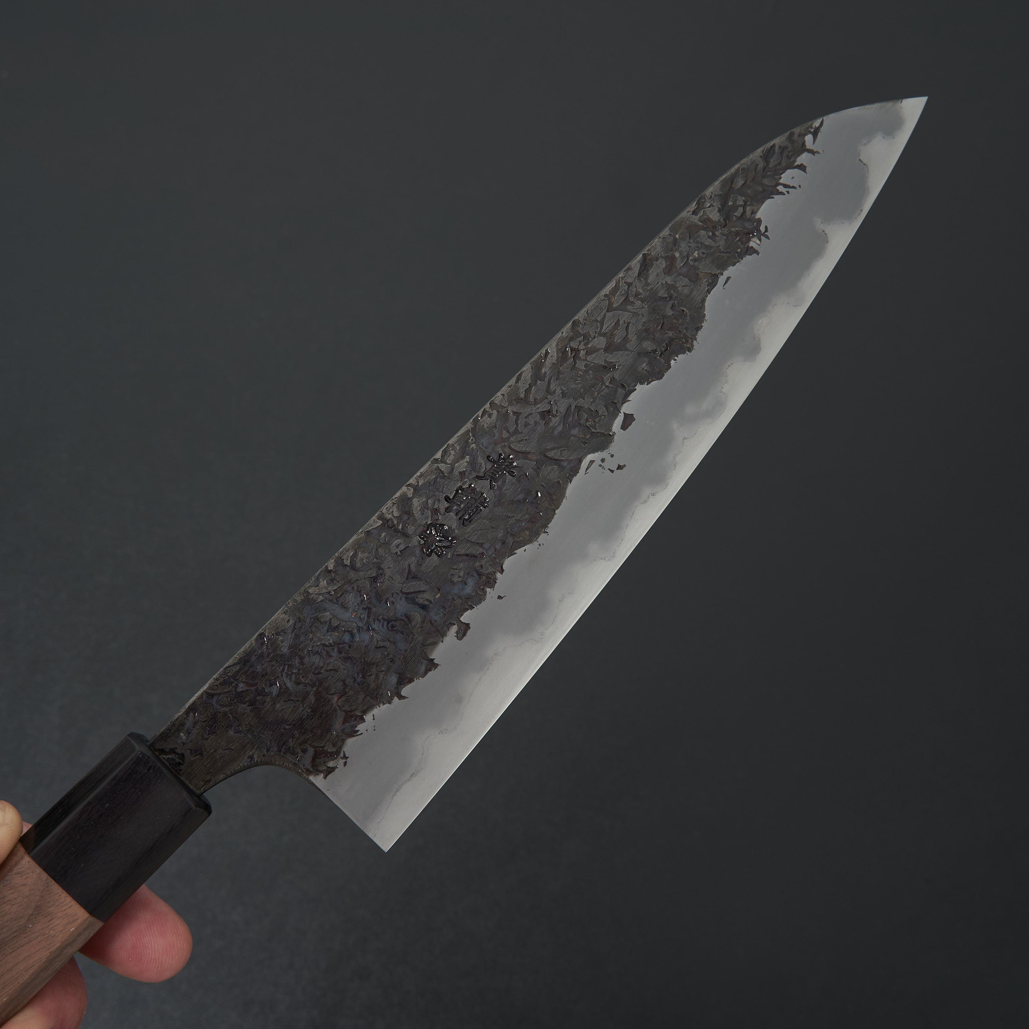 Manaka Hamono Kisuke Blue #2 Kurouchi Tsuchime Gyuto 210mm