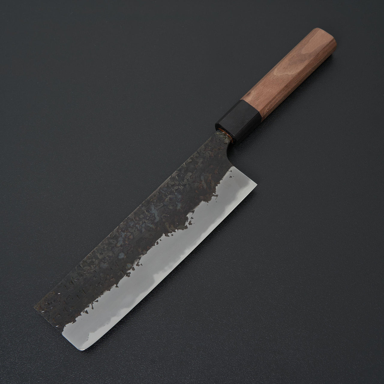 Manaka Hamono Kisuke Blue #2 Kurouchi Tsuchime Nakiri 165mm-Knife-Manaka Hamono-Carbon Knife Co