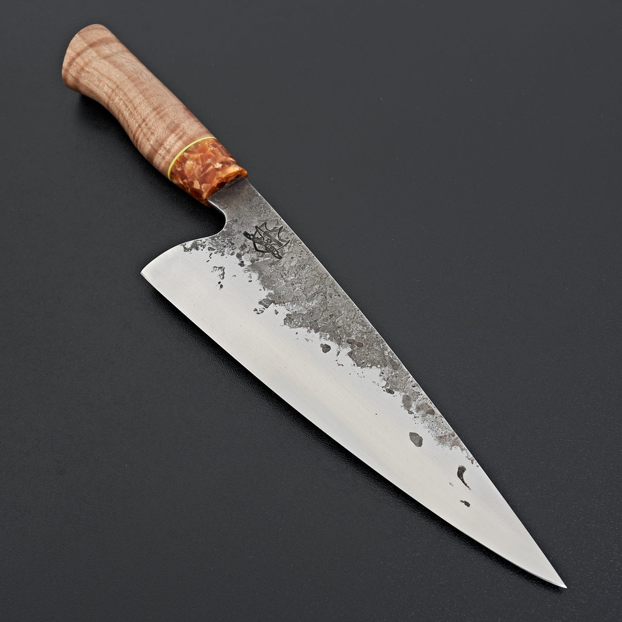 Metalworks by Meola Nashiji Curly Maple Chef 208mm-Knife-Carbon Knife Co-Carbon Knife Co
