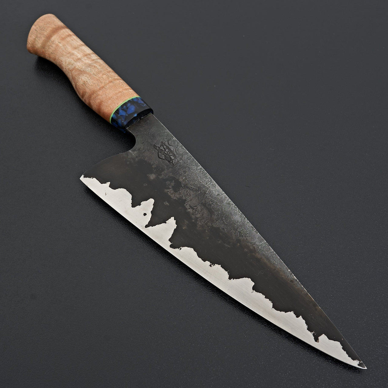 Metalworks by Meola Sanmai Curly Maple Chef 202mm-Knife-Carbon Knife Co-Carbon Knife Co