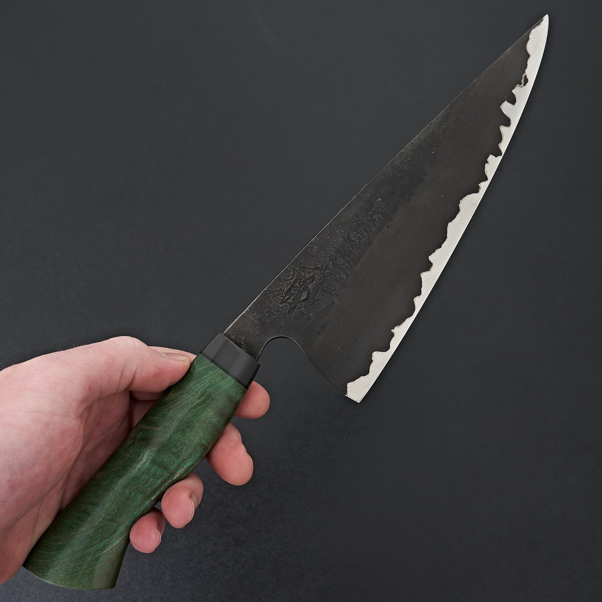 Metalworks by Meola Sanmai Green Curly Maple Chef 215mm-Knife-Carbon Knife Co-Carbon Knife Co