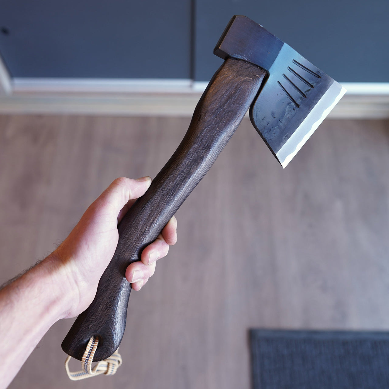 Mizuno Warikomi Bakin Axe 450g Burnt Oak Handle (Curved)-Knife-Hitohira-Carbon Knife Co