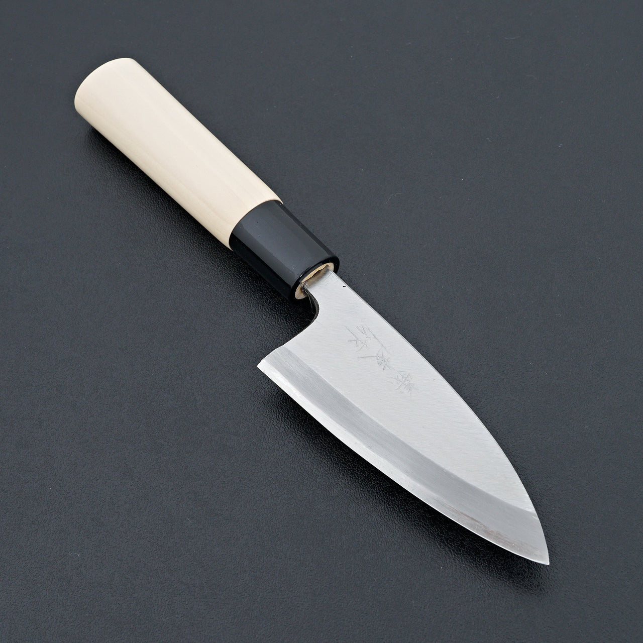 Morihei Yoshitomo Deba 105mm Poplar Handle-Knife-Hitohira-Carbon Knife Co