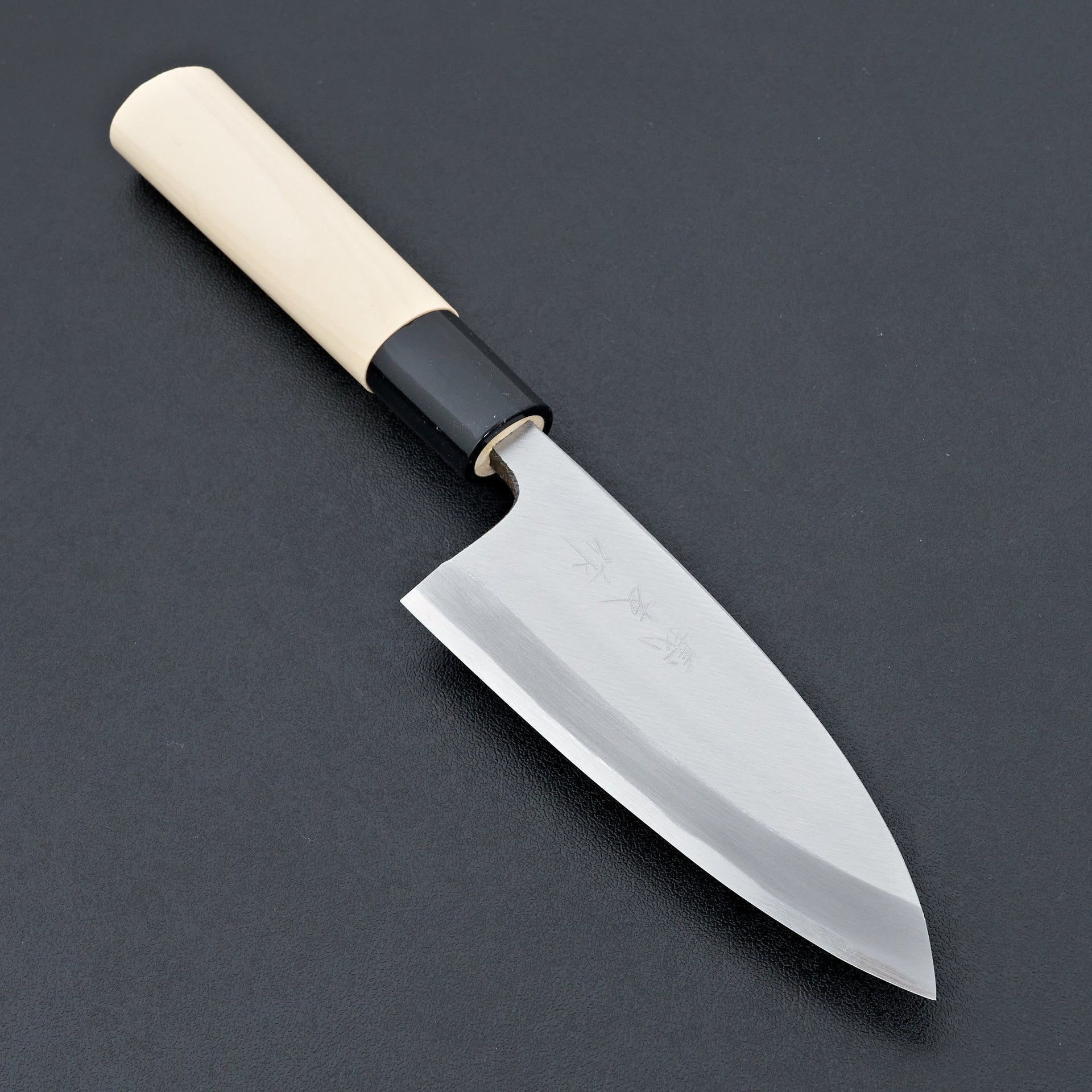 Morihei Yoshitomo Deba 120mm Poplar Handle-Knife-Hitohira-Carbon Knife Co