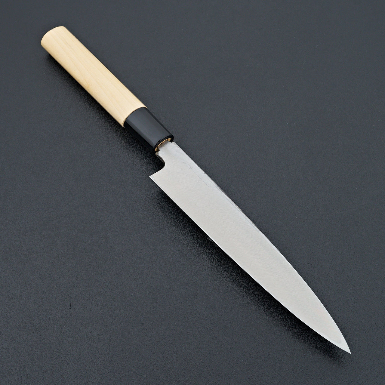 Morihei Yoshitomo Left-Handed Yanagiba 180mm Poplar Handle-Knife-Hitohira-Carbon Knife Co