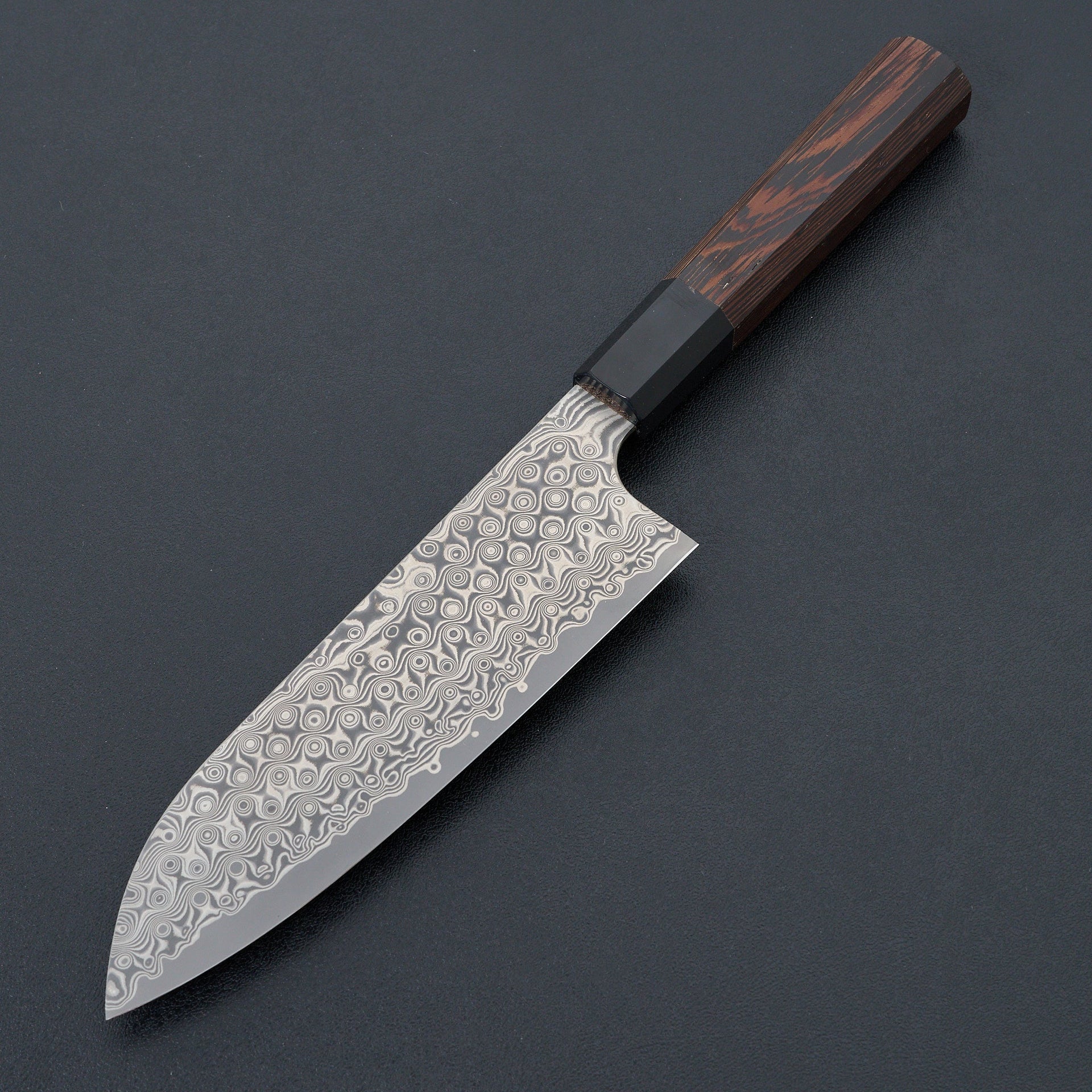 Nigara Hamono Anmon SG2 Damascus Santoku 180mm-Knife-Handk-Carbon Knife Co