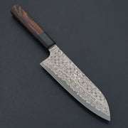 Nigara Hamono Anmon SG2 Damascus Santoku 180mm-Knife-Handk-Carbon Knife Co