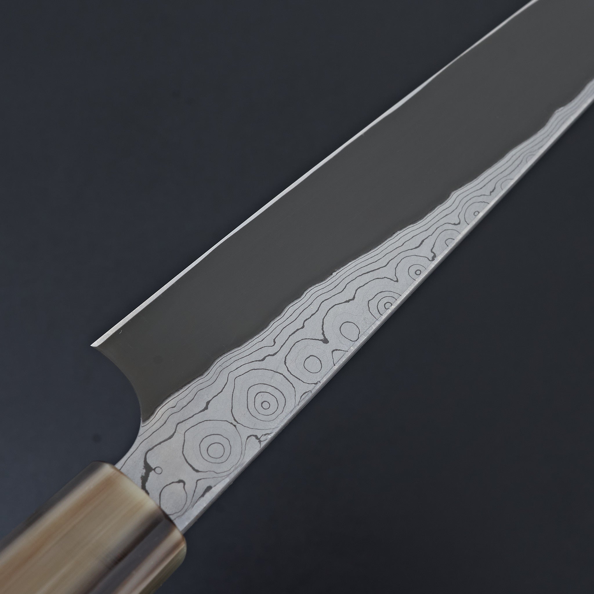 キムホノ Nigara Hamono Blue 2 Kurozome Damascus Yanagiba 270mm