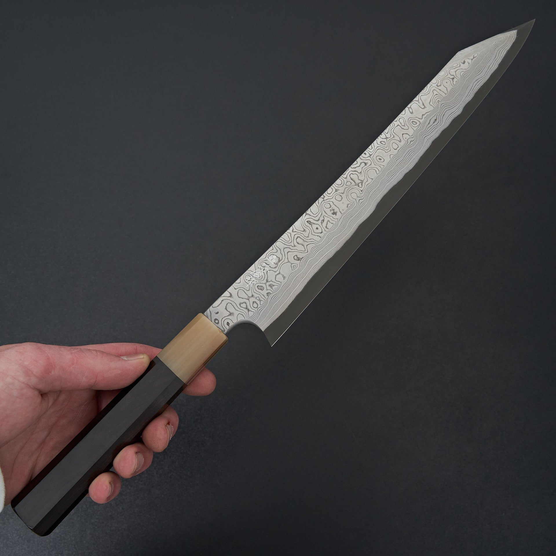 Nigara Hamono Blue 2 Kurozume Damascus Kiritsuke Yanagiba 270mm-Knife-Handk-Carbon Knife Co