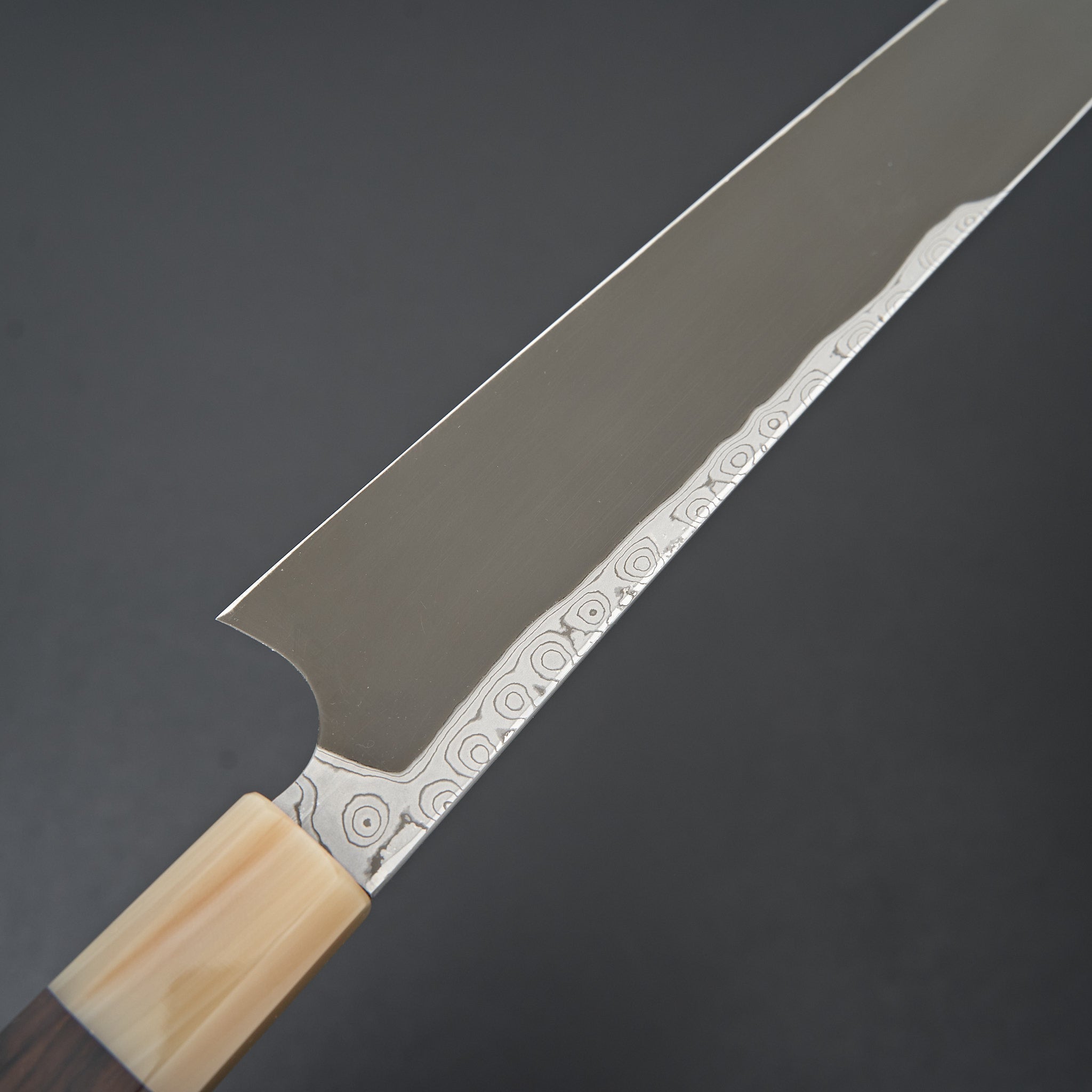 Nigara Hamono Blue 2 Kurozume Damascus Kiritsuke Yanagiba 270mm