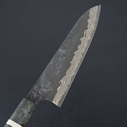 Nigara Hamono Ginsan Damascus Kurozome Gyuto 210mm-Knife-Hayabusa-Carbon Knife Co