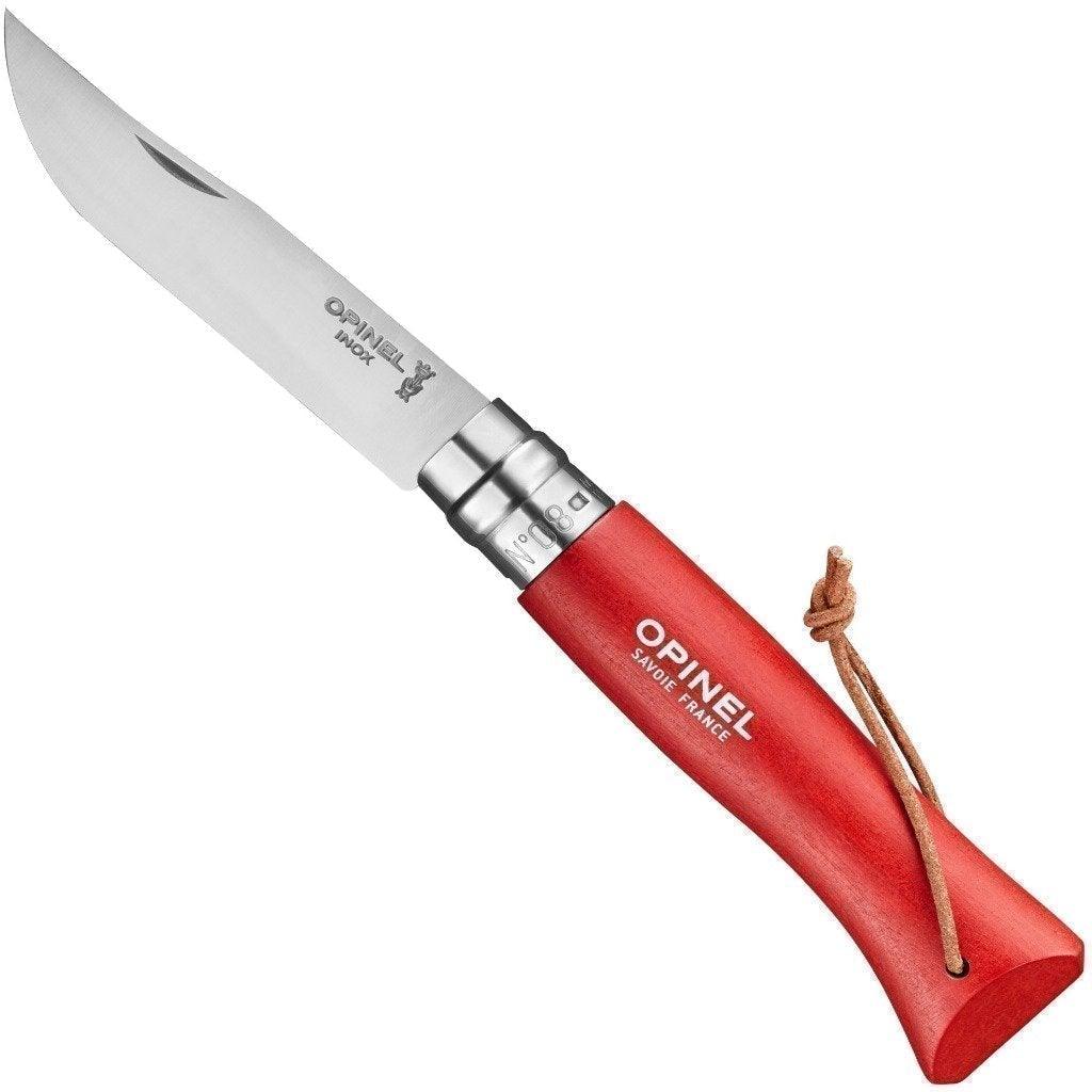 No.8 Colorama Red-Knife-Opinel-Carbon Knife Co