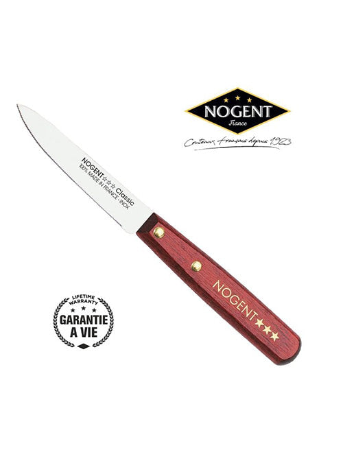Nogent Tomato Serrated Knife 11cm/4.25" Classic Wood-Knife-Nogent-Carbon Knife Co