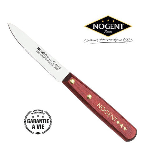 Nogent Tomato Serrated Knife 11cm/4.25" Classic Wood-Knife-Nogent-Carbon Knife Co