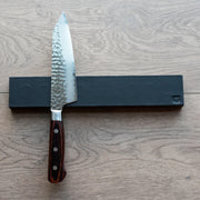 Piotr the Bear Black Leather and Oak Knife Magnet 12"-Knife Accessories-Piotr the Bear-Carbon Knife Co