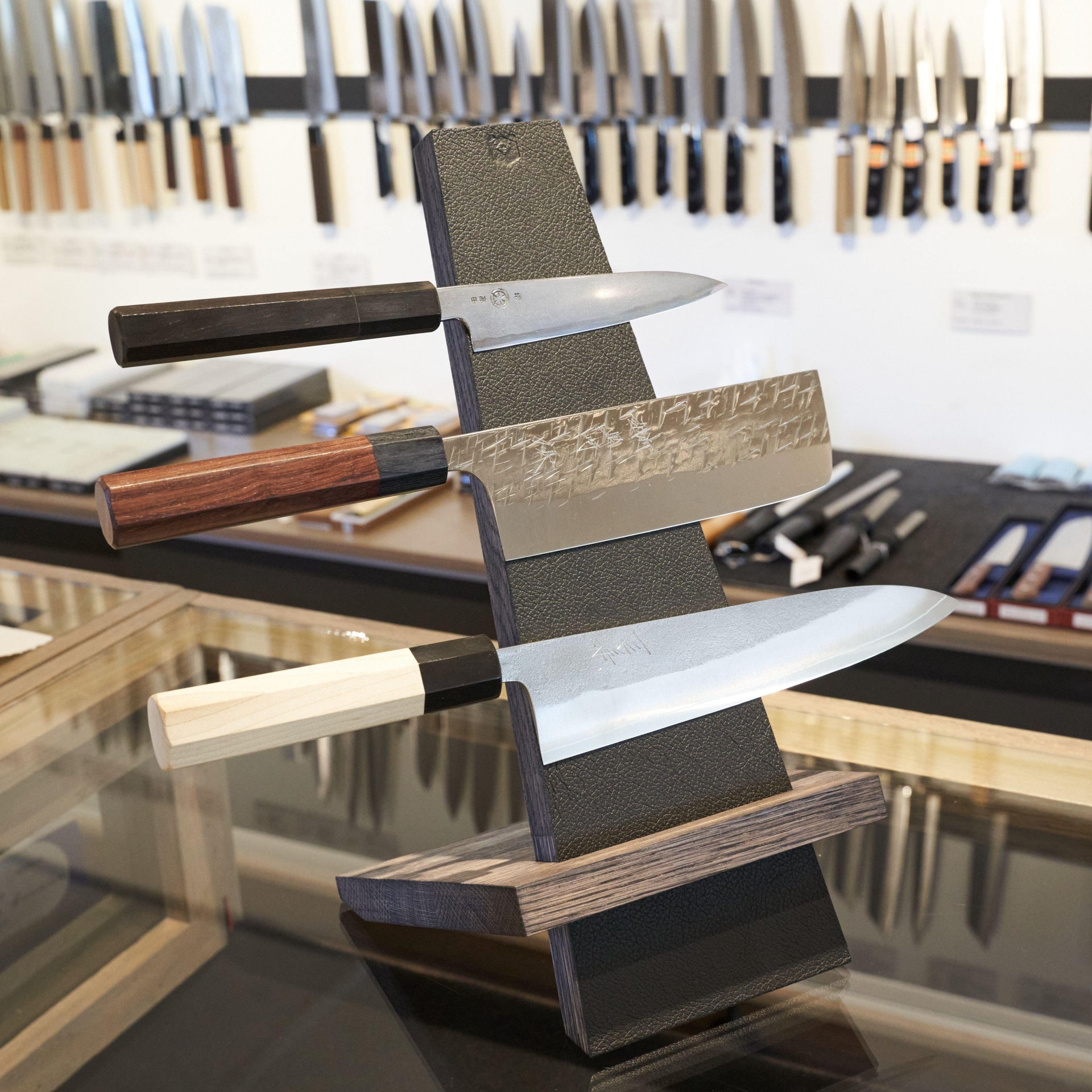 Leather & Oak Magnetic Knife Block
