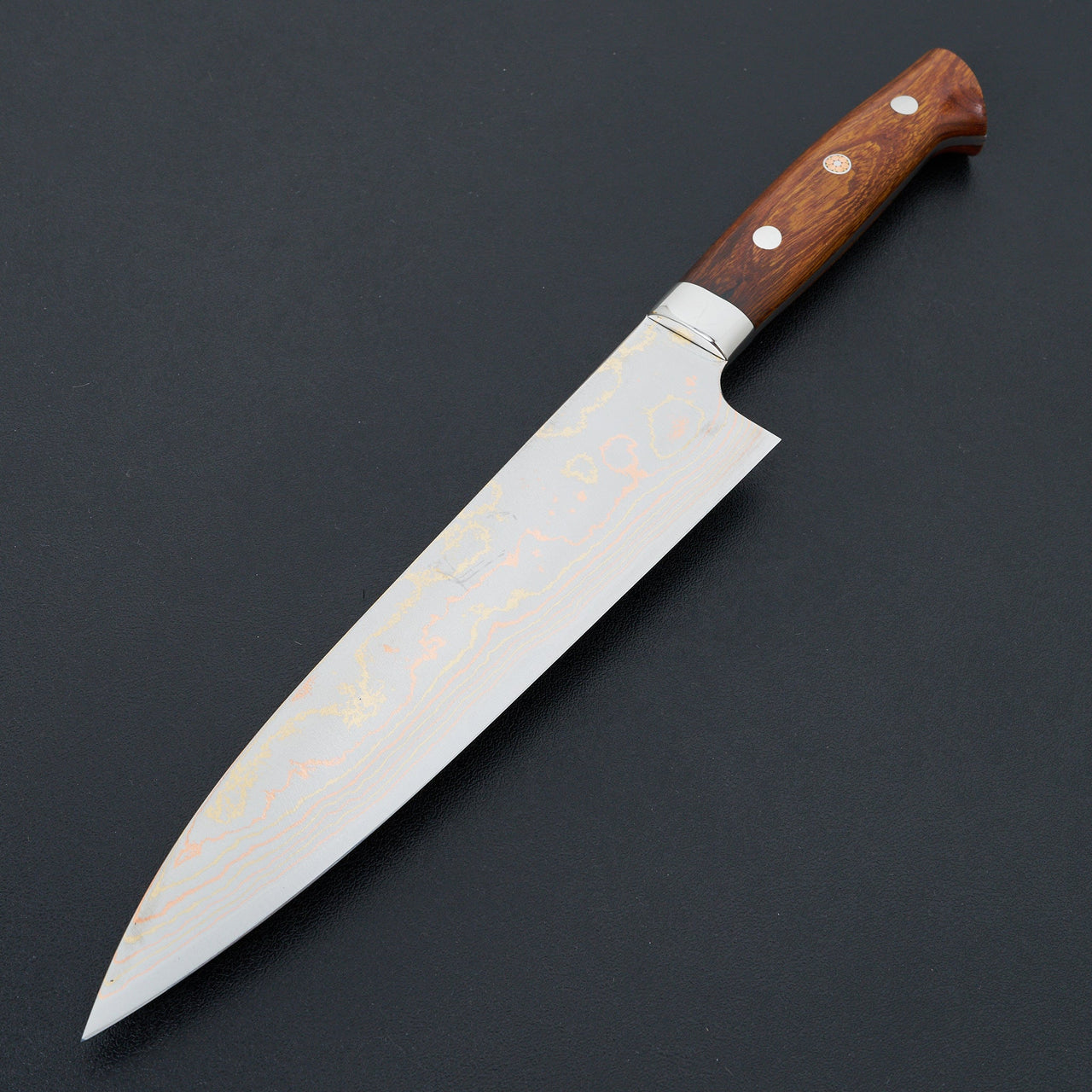 Saji Rainbow Damascus Gyuto 210mm-Knife-Takeshi Saji-Carbon Knife Co