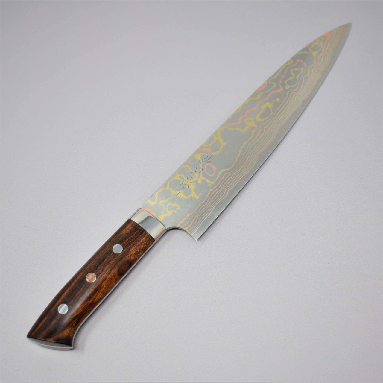 Saji Rainbow Damascus Gyuto 240mm-Knife-Takeshi Saji-Carbon Knife Co