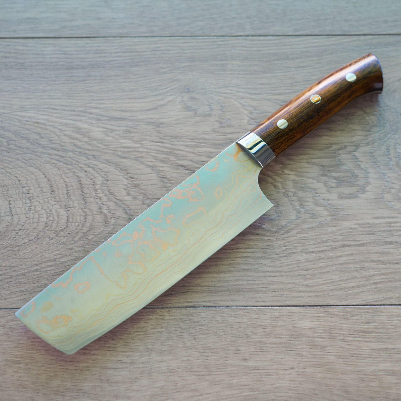 Saji Rainbow Damascus Nakiri 165mm-Knife-Takeshi Saji-Carbon Knife Co
