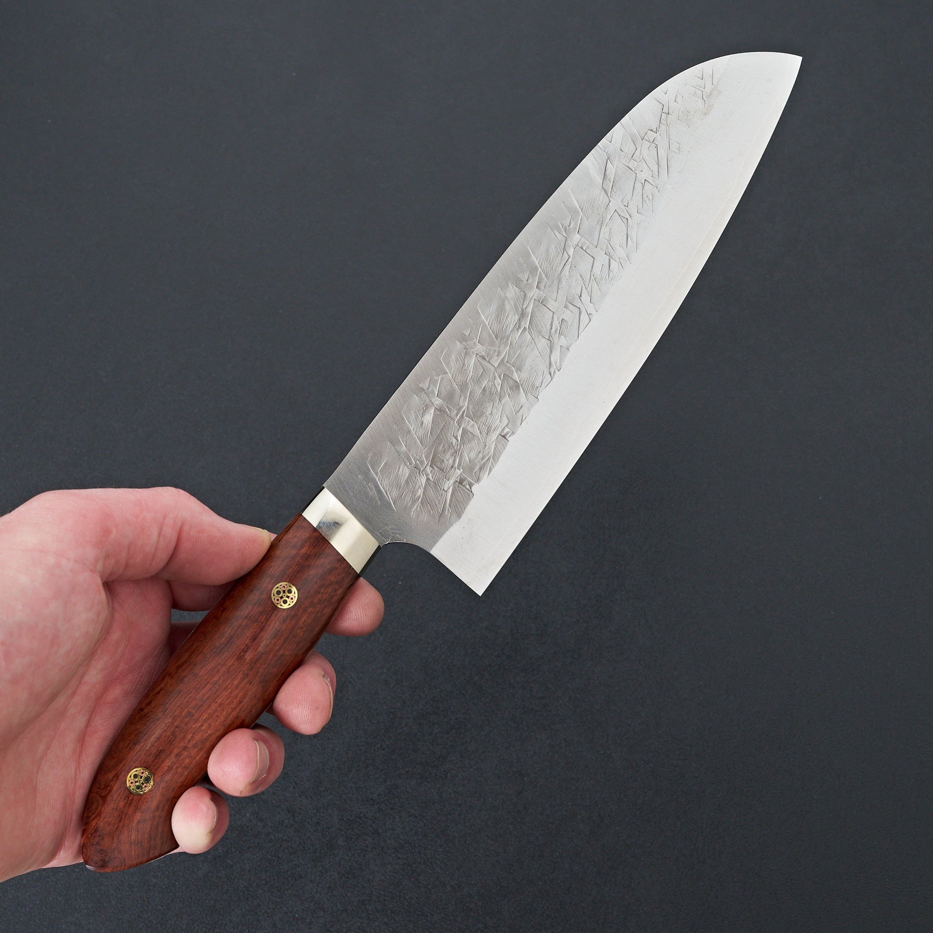 Saji SRS13 Diamond Tsuchime Santoku 180mm Karin Handle-Knife-Takeshi Saji-Carbon Knife Co