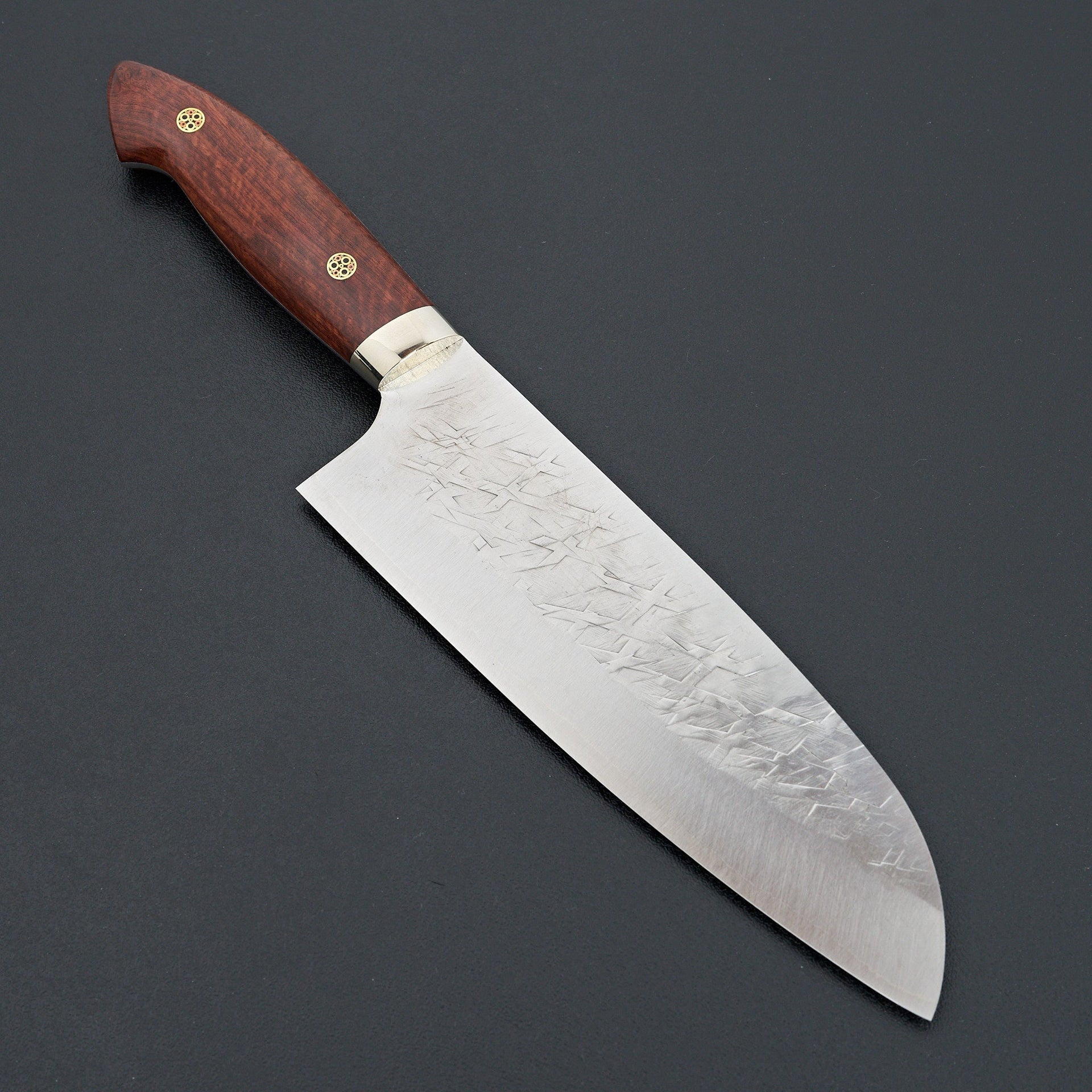 Saji SRS13 Diamond Tsuchime Santoku 180mm Karin Handle-Knife-Takeshi Saji-Carbon Knife Co