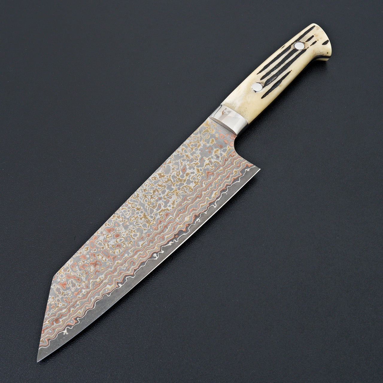 Saji Yushoku Damascus Bunka 180mm-Knife-Nakaya-Carbon Knife Co