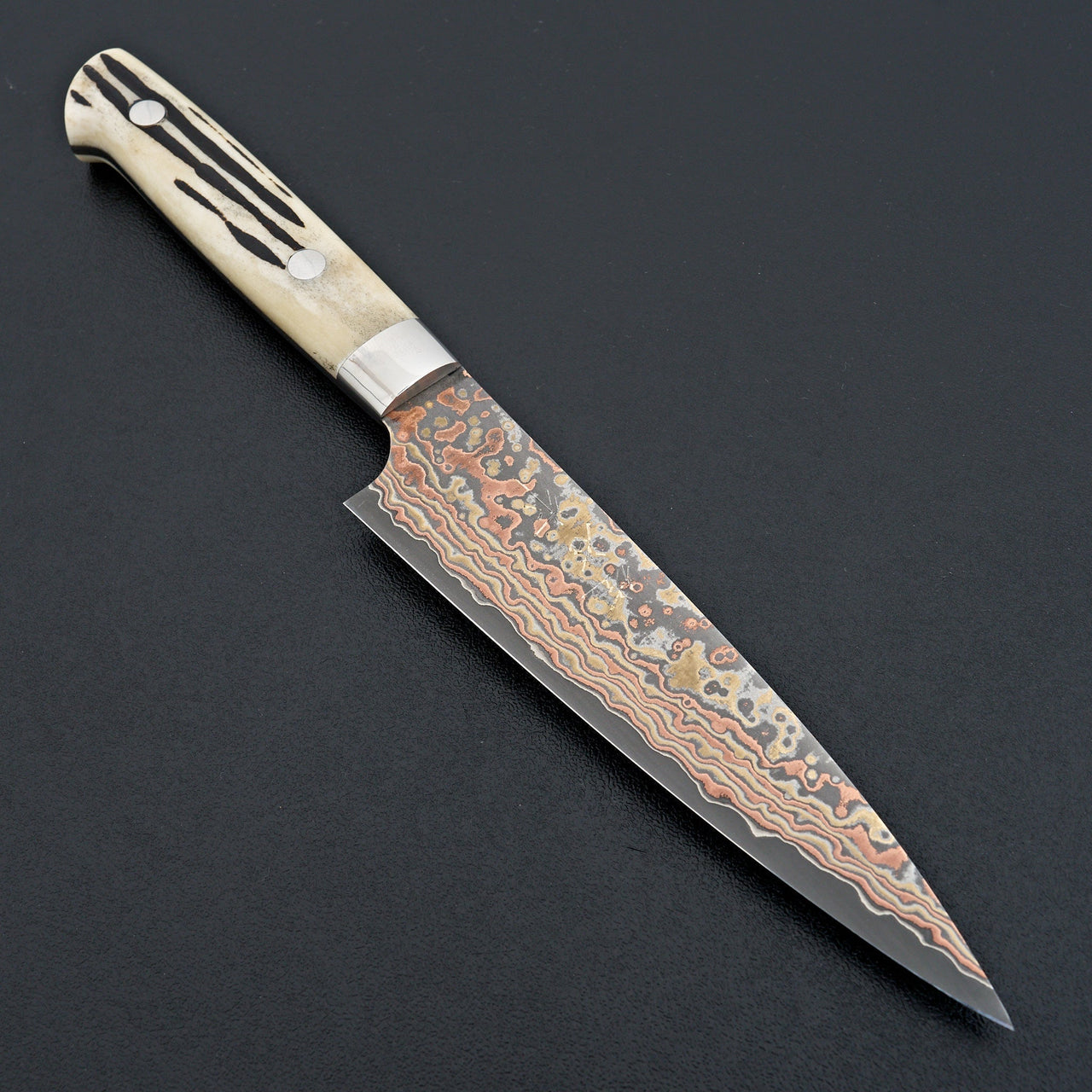 Saji Yushoku Damascus Petty 130mm-Knife-Nakaya-Carbon Knife Co