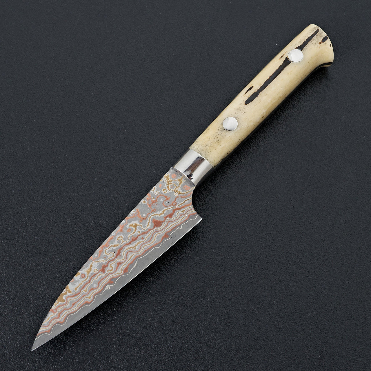 Saji Yushoku Damascus Petty 90mm-Knife-Nakaya-Carbon Knife Co
