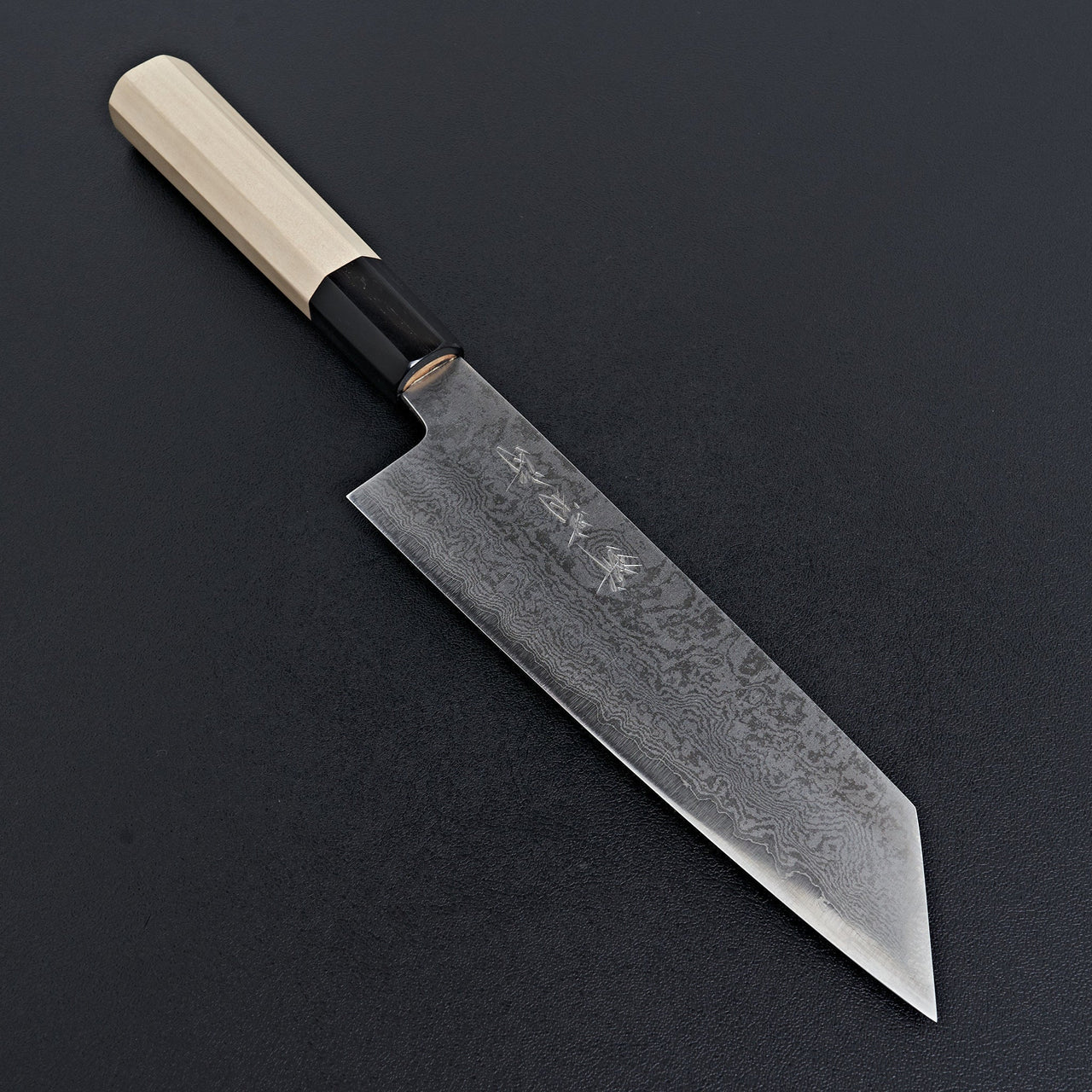 Sakai Kikumori Ginsan Damascus Kiritsuke Santoku 180mm-Knife-Sakai Kikumori-Carbon Knife Co