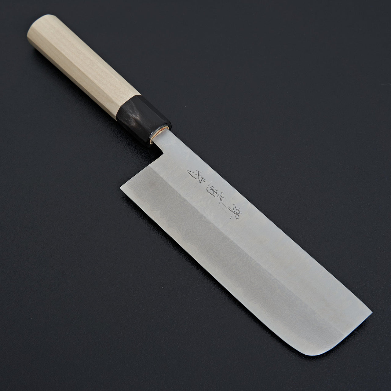 Sakai Kikumori Ginsan Damascus Nakiri 165mm-Knife-Sakai Kikumori-Carbon Knife Co