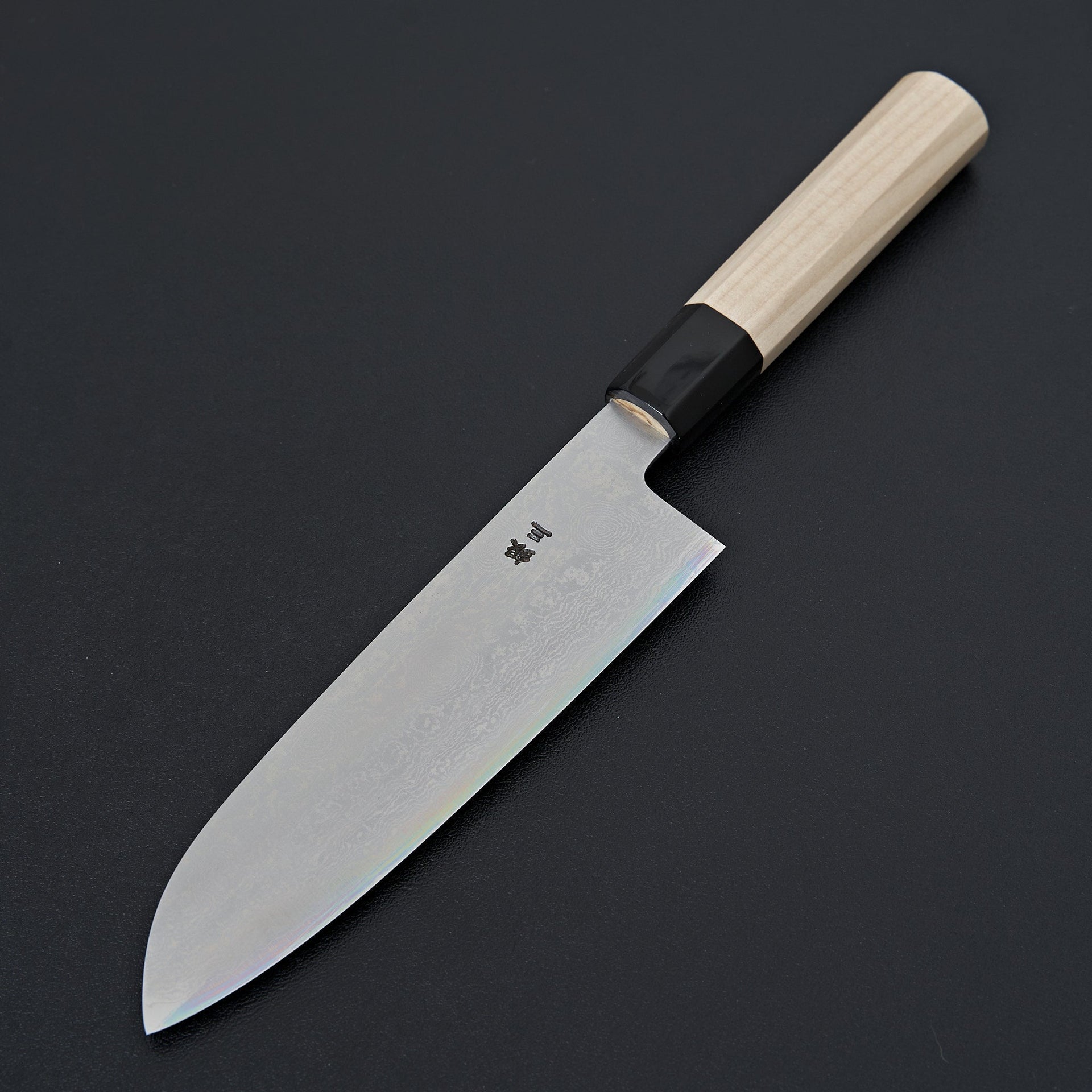 Sakai Kikumori Ginsan Damascus Santoku 180mm-Knife-Sakai Kikumori-Carbon Knife Co
