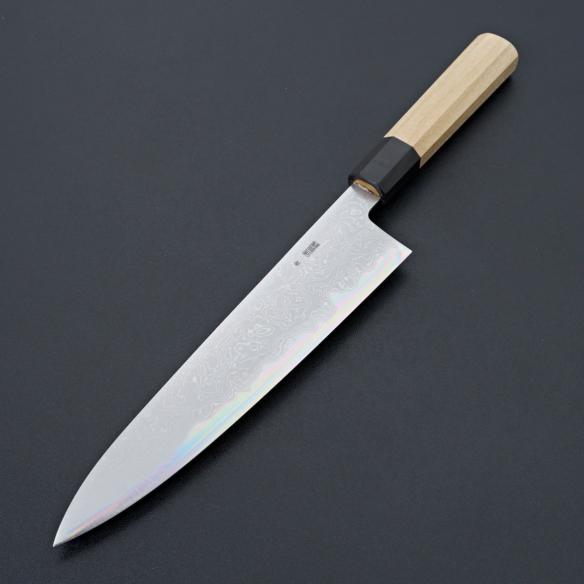 Sakai Kikumori Kikuzuki Uzu Blue #1 Damascus Gyuto 240mm