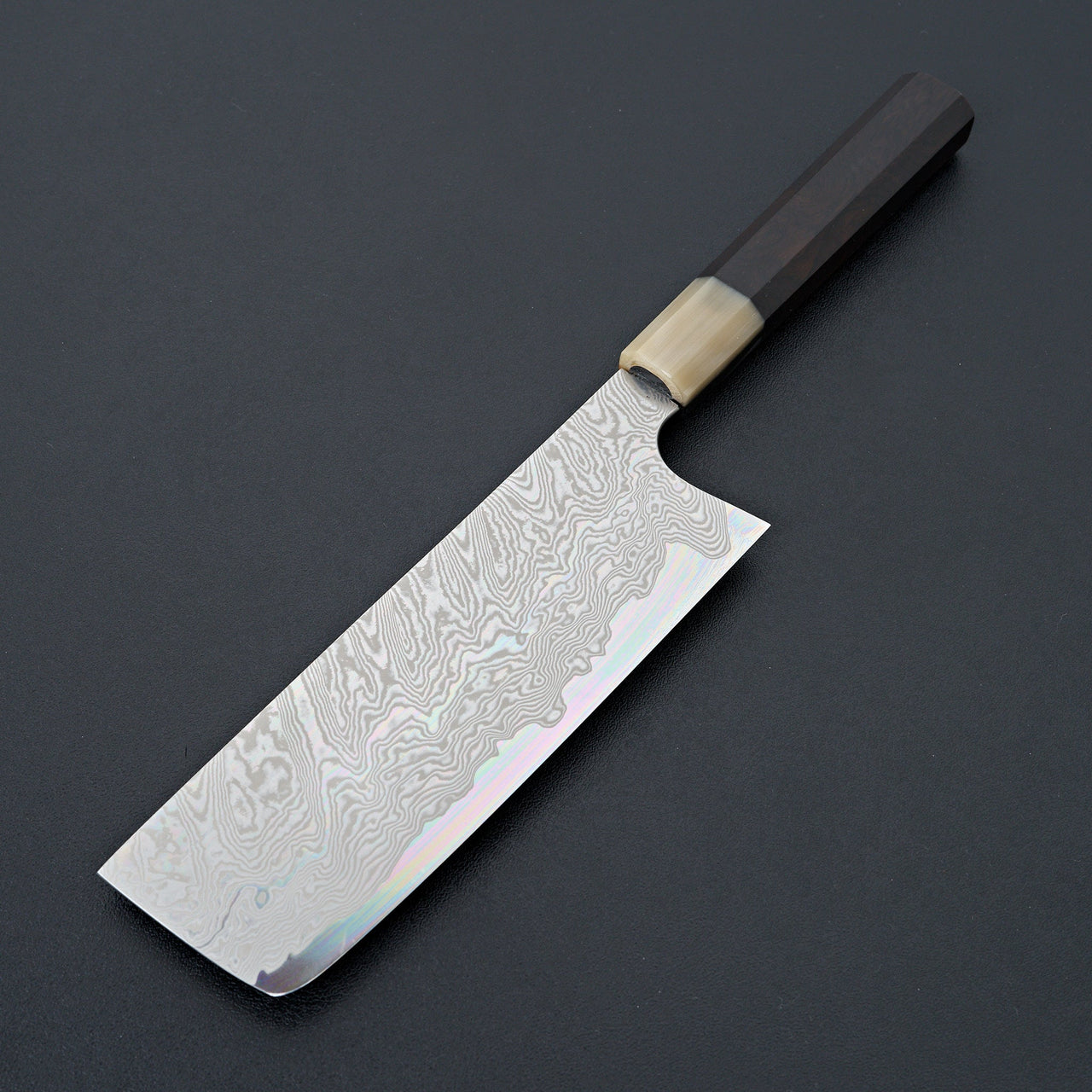 Sakai Kikumori Minamo ATS-34 Damascus Nakiri 180mm-Knife-Sakai Kikumori-Carbon Knife Co
