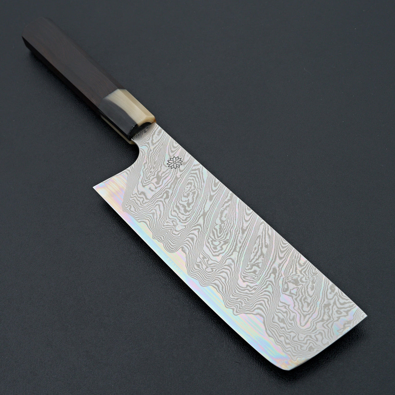Sakai Kikumori Minamo ATS-34 Damascus Nakiri 180mm-Knife-Sakai Kikumori-Carbon Knife Co