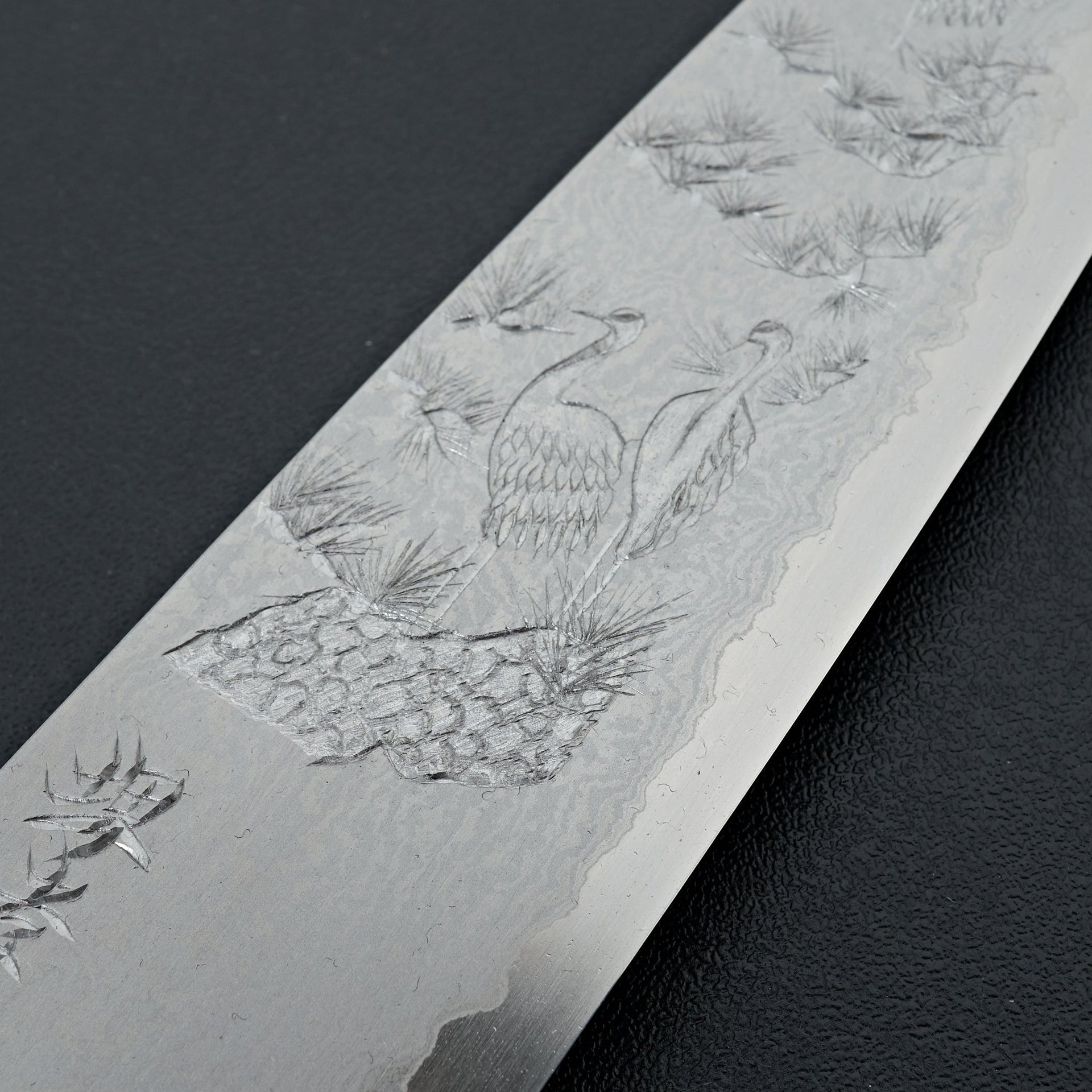 Sakai Takayuki Michiko Kubota "Crane" Engraved Ginsan Gyuto 210mm-Knife-Sakai Takayuki-Carbon Knife Co