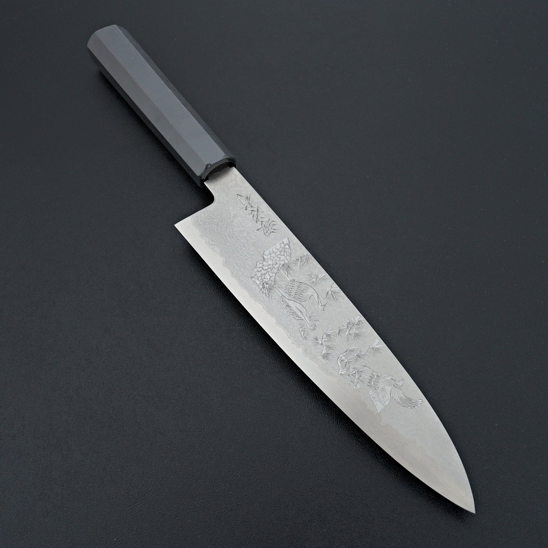 Sakai Takayuki Michiko Kubota "Crane" Engraved Ginsan Gyuto 210mm-Knife-Sakai Takayuki-Carbon Knife Co