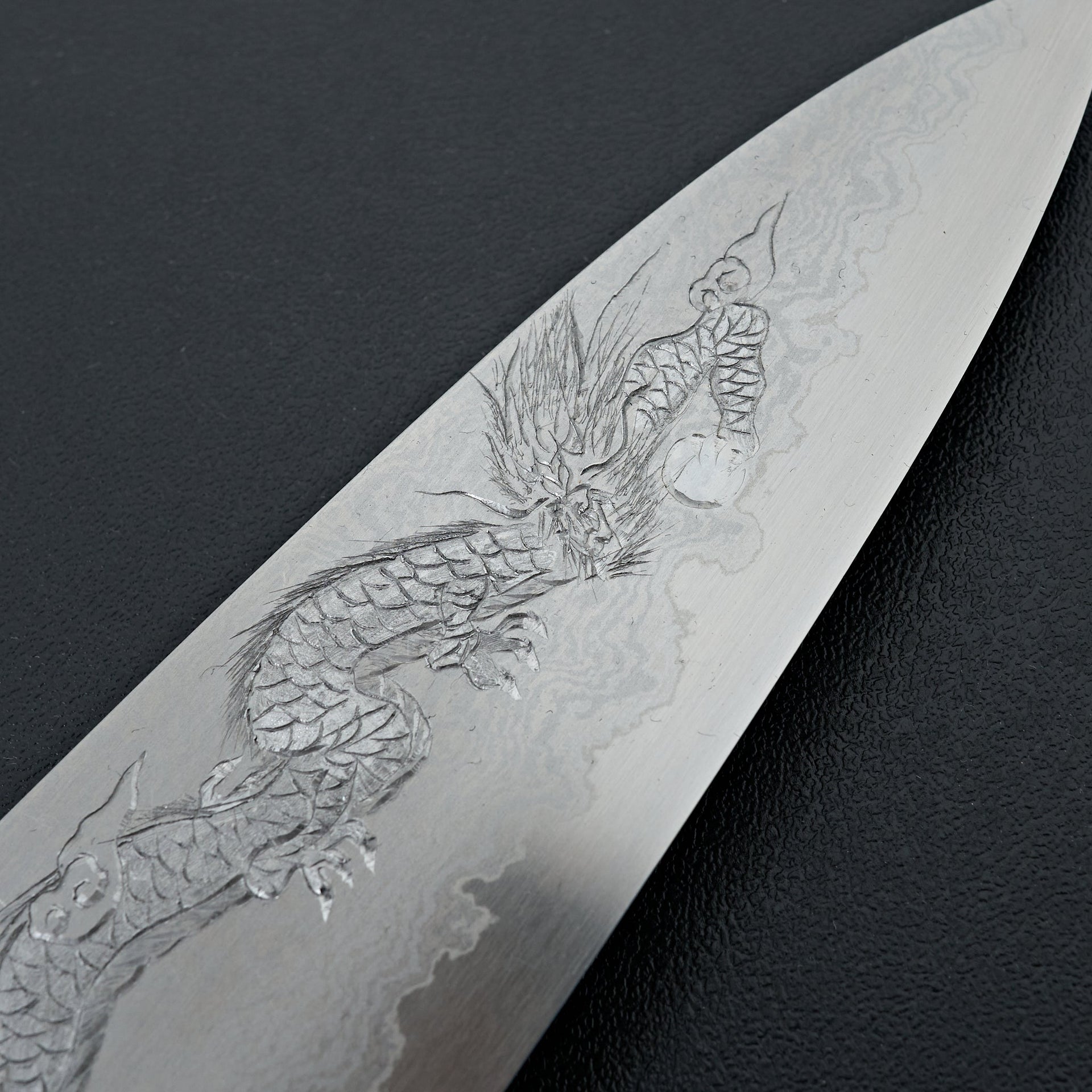 Sakai Takayuki Michiko Kubota "Dragon" Engraved Ginsan Gyuto 210mm-Knife-Sakai Takayuki-Carbon Knife Co