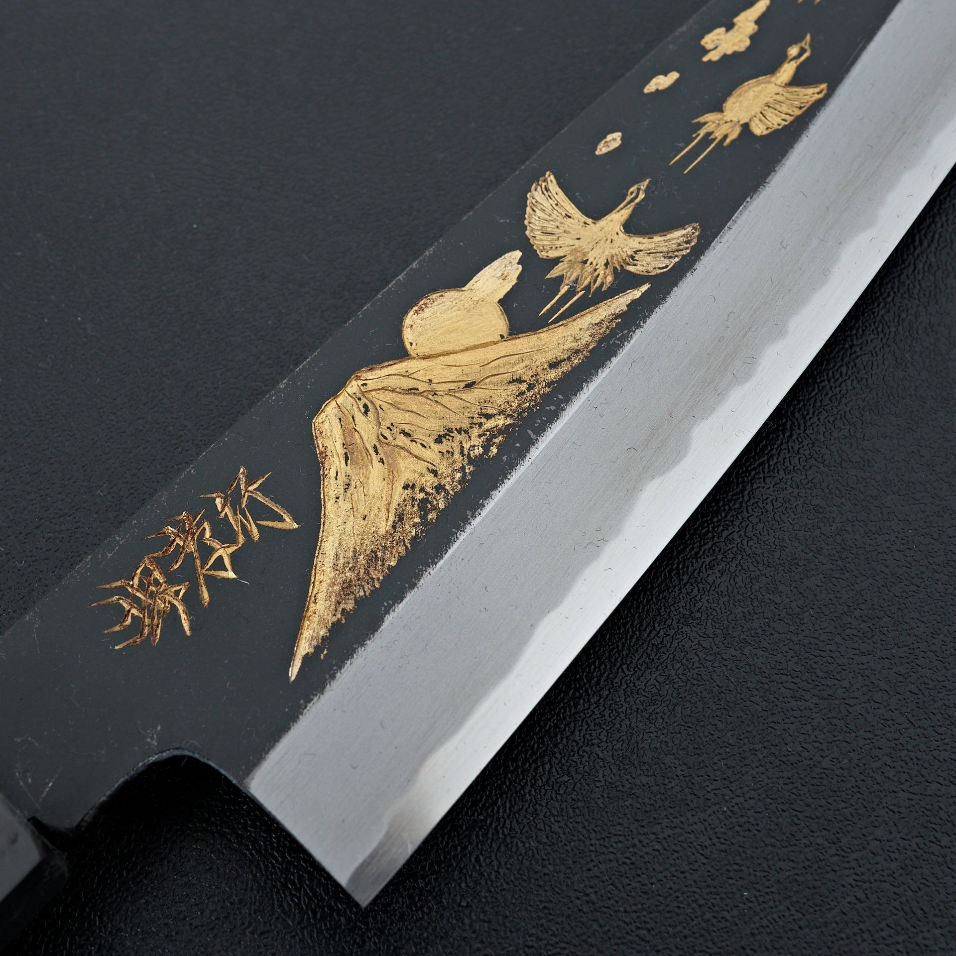 Sakai Takayuki Michiko Kubota "Mt. Fuji and Crane" Gold Engraved Gyuto 210mm-Knife-Sakai Takayuki-Carbon Knife Co